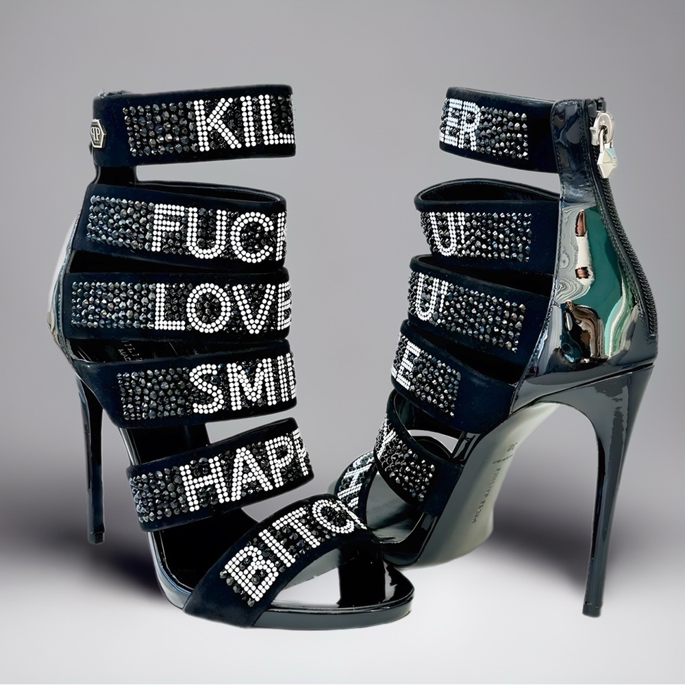 Philipp Plein ‘High Heel Zebra’ Crystal Strap Sandals • Rare 2016 Collection - Picture 3 of 12